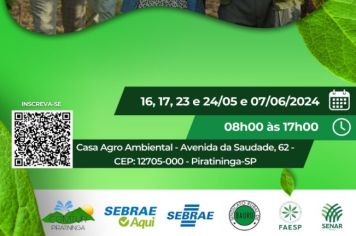 ÚLTIMAS VAGAS! TREINAMENTO EM TURISMO RURAL EM PIRATININGA