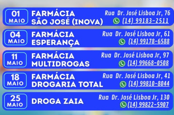 Plantão de Farmácias – Domingos e Feriados em Piratininga 