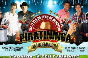 Convites para 19º Festa do Peão de Piratininga já estão à venda