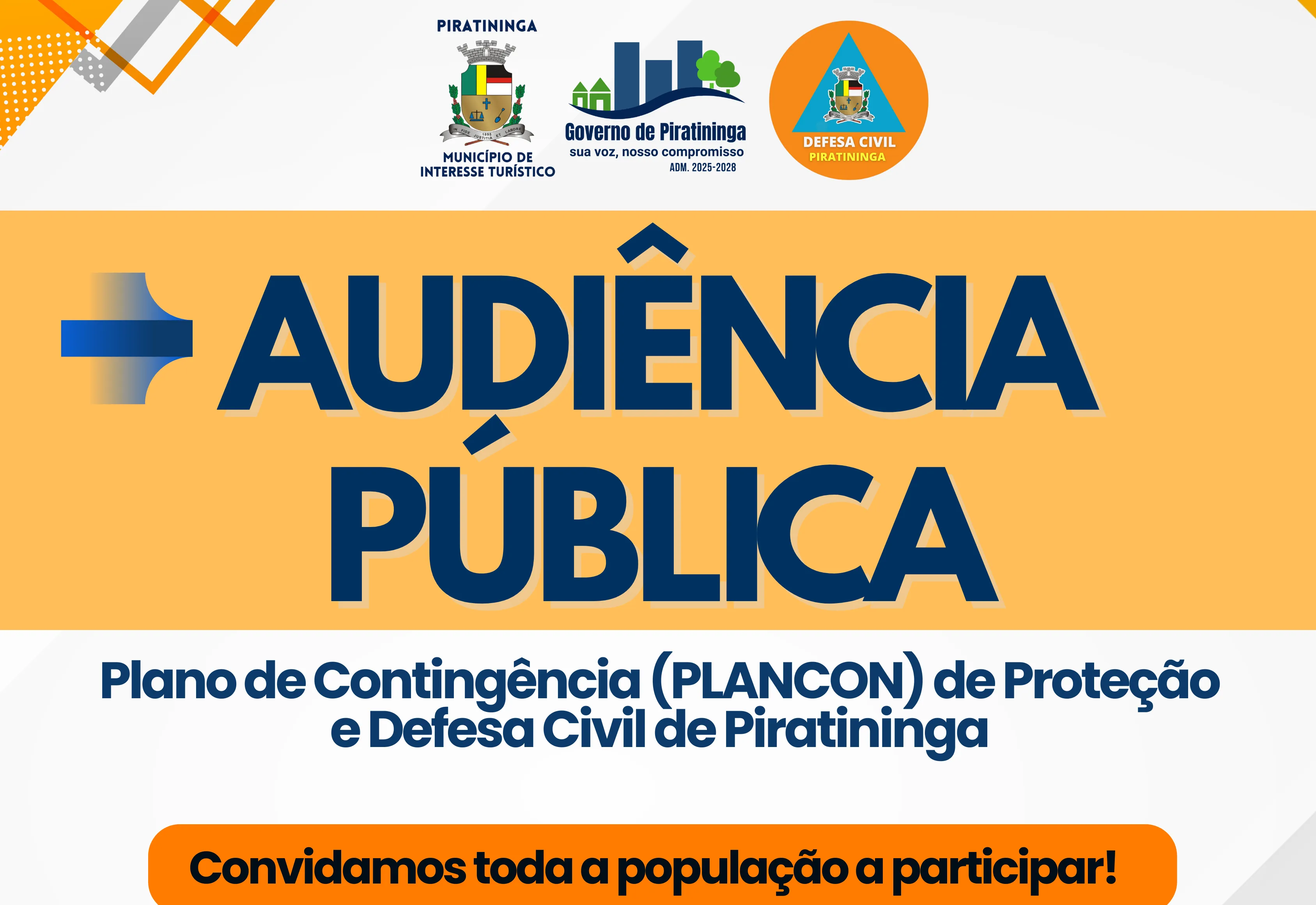PIRATININGA REALIZA AUDIÊNCIA PÚBLICA DO PLANO DE CONTINGÊNCIA NESTA SEXTA-FEIRA